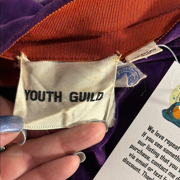 Vintage 70’s‎ Elegant Purple and Orange velvet Maxi Skirt ILGWU made D1 - Picture 8 of 8